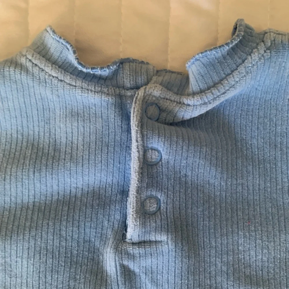 VTG Children's Place Set Girls Size 24M Blue Y2k Velour Top Pants Ribbed Ruffle - Picture 9 of 16